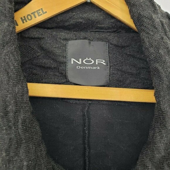 Nor Denmark Jacket Womens 2/Medium Gray Zip Front Belted - Picture 2 of 4